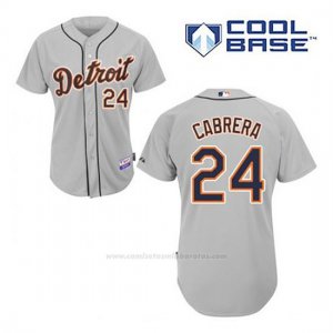 Camiseta Beisbol Hombre Detroit Tigers Miguel Cabrera 24 Gris Cool Base