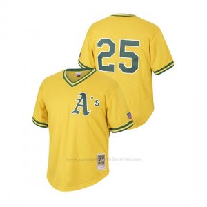 Camiseta Beisbol Hombre Oakland Athletics Mark Mcgwire Cooperstown Collection Mesh Batting Practice Oro