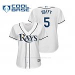 Camiseta Beisbol Mujer Tampa Bay Rays Matt Duffy Cool Base Majestic Home 2019 Blanco