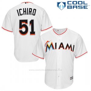 Camiseta Beisbol Hombre Miami Marlins Ichiro Suzuki Blanco 1ª Cool Base Jugador