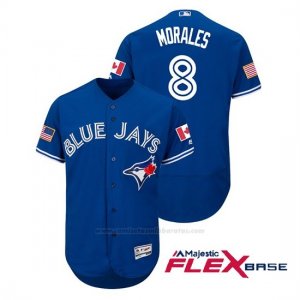 Camiseta Beisbol Hombre Toronto Blue Jays Kendrys Morales 2018 Stars & Stripes Flex Base Royal