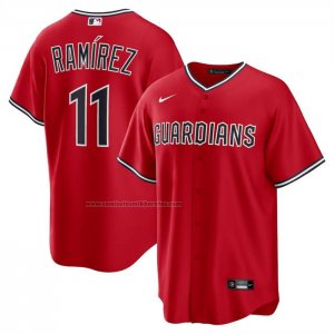 Camiseta Beisbol Hombre Cleveland Guardians Jose Ramirez Alternate 2 Replica Rojo