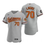 Camiseta Beisbol Hombre Baltimore Orioles Travis Lakins Autentico Gris