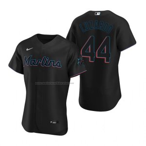 Camiseta Beisbol Hombre Miami Marlins Jesus Luzardo Autentico Alterno Negro