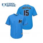 Camiseta Beisbol Hombre Miami Marlins Brian Anderson Cool Base Majestic Alternato 2019 Azul