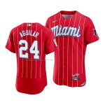Camiseta Beisbol Hombre Miami Marlins Jesus Aguilar 2021 City Connect Autentico Rojo