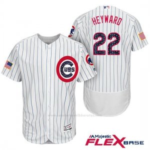 Camiseta Beisbol Hombre Chicago Cubs 2017 Estrellas y Rayas Cubs 22 Jason Heyward Blanco Flex Base