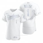 Camiseta Beisbol Hombre Los Angeles Dodgers Pee Wee Reese Awards Collection Retirement Blanco