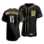 Camiseta Beisbol Hombre Detroit Tigers Sparky Anderson Golden Edition Autentico Negro