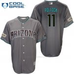 Camiseta Beisbol Hombre Arizona Diamondbacks 2017 Postemporada 11 A.j. Pollock Gris Cool Base