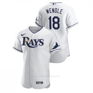 Camiseta Beisbol Hombre Tampa Bay Rays Joey Wendle Authentic Blanco