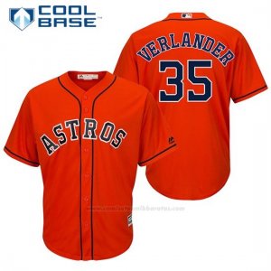 Camiseta Beisbol Hombre Houston Astros 35 Justin Verlander Naranja Official Jugador Cool Base