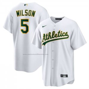 Camiseta Beisbol Hombre Oakland Athletics Jacob Wilson Primera Replica Blanco