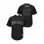 Camiseta Beisbol Hombre Los Angeles Angels Mike Trout 2019 Players Weekend Kiiiiid Replica Negro