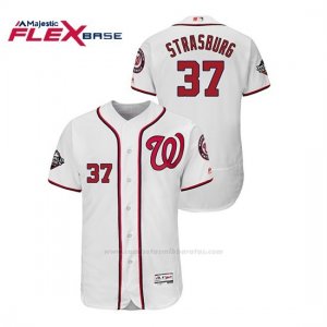 Camiseta Beisbol Hombre Washington Nationals Stephen Strasburg 2019 World Series Bound Flex Base Blanco