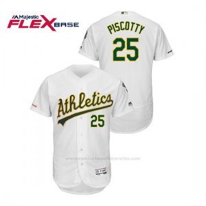 Camiseta Beisbol Hombre Oakland Athletics Stephen Piscotty 150th Aniversario Patch Autentico Flex Base Blanco