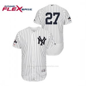 Camiseta Beisbol Hombre New York Yankees Giancarlo Stanton 2019 Postseason Flex Base Blanco