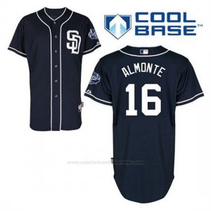 Camiseta Beisbol Hombre San Diego Padres Abraham Almonte 16 Azul Azul Alterno Cool Base