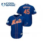 Camiseta Beisbol Hombre New York Mets Zack Wheeler 2019 Entrenamiento de Primavera Cool Base Azul
