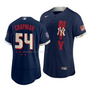 Camiseta Beisbol Hombre New York Yankees Aroldis Chapman 2021 All Star Autentico Azul