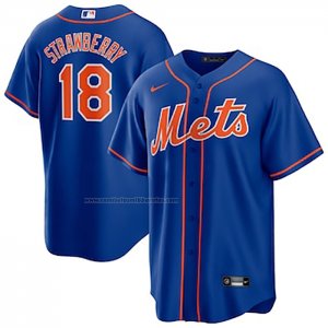 Camiseta Beisbol Hombre New York Mets Darryl Strawberry Alterno Elite Azul