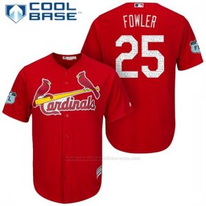 Camiseta Beisbol Hombre St. Louis Cardinals Dexter Fowler Scarlet 2017 Entrenamiento de Primavera Cool Base Jugador