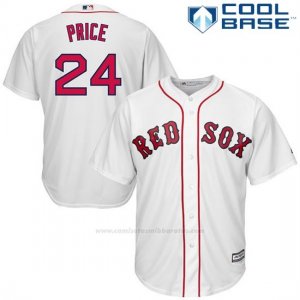 Camiseta Beisbol Hombre Boston Red Sox 24 David Price Coleccion Blanco Cool Base Jugador