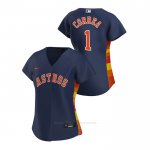 Camiseta Beisbol Mujer Houston Astros Carlos Correa 2020 Replica Alterno Azul