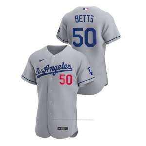 Camiseta Beisbol Hombre Los Angeles Dodgers Mookie Betts Authentic 2020 Segunda Gris