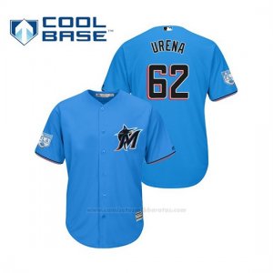 Camiseta Beisbol Hombre Miami Marlins Jose Urena Cool Base Entrenamiento de Primavera 2019 Azul