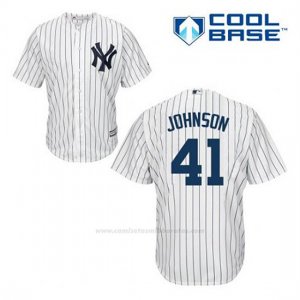 Camiseta Beisbol Hombre New York Yankees Randy Johnson 41 Blanco 1ª Cool Base