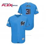 Camiseta Beisbol Hombre Miami Marlins Caleb Smith 2019 Entrenamiento de Primavera Flex Base Azul