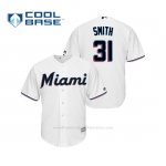 Camiseta Beisbol Hombre Miami Marlins Caleb Smith Cool Base Majestic 1ª 2019 Blanco