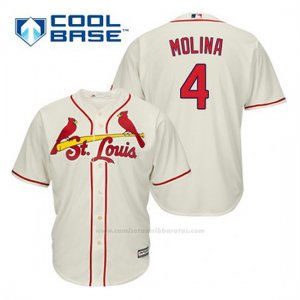 Camiseta Beisbol Hombre St. Louis Cardinals Yadier Molina 4 Crema Alterno Cool Base