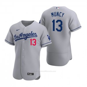 Camiseta Beisbol Hombre Los Angeles Dodgers Max Muncy Autentico 2020 Road Gris