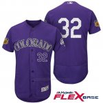 Camiseta Beisbol Hombre Colorado Rockies Tyler Chatwood 32 Colorado Rockies Violeta 2017 Entrenamiento de Primavera Flex Base Jugador