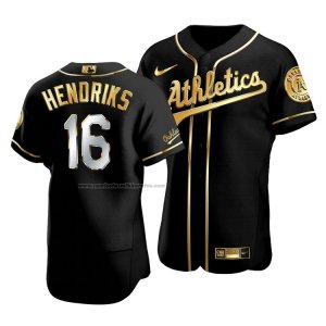 Camiseta Beisbol Hombre Oakland Athletics Liam Hendriks Golden Edition Autentico Negro