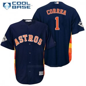 Camiseta Beisbol Hombre Houston Astros 2017 World Series Carlos Correa Azul Cool Base