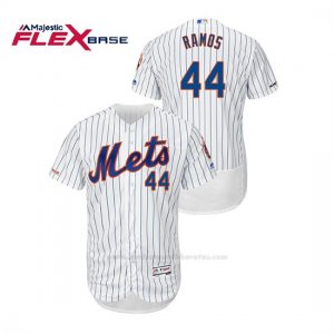 Camiseta Beisbol Hombre New York Mets A.j. Ramos 150th Aniversario Patch Autentico Flex Base Blanco