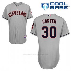 Camiseta Beisbol Hombre Cleveland Indians Joe Carter 30 Gris Cool Base