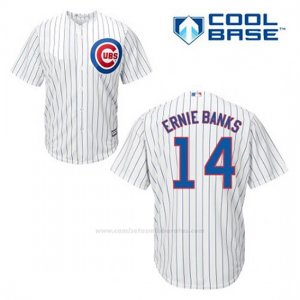 Camiseta Beisbol Hombre Chicago Cubs 14 Ernie Banks Blanco 1ª Cool Base