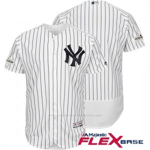 Camiseta Beisbol Hombre New York Yankees 2017 Postemporada Blanco Flex Base