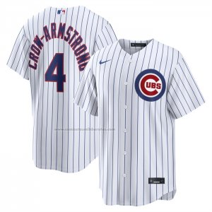 Camiseta Beisbol Hombre Chicago Cubs Pete Crow Armstrong Primera Replica Blanco Camiseta Beisbol Hombre Chicago Cubs Pete Crow Armstrong Primera Replica Blanco