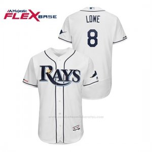 Camiseta Beisbol Hombre Tampa Bay Rays Brandon Lowe Flex Base Autentico Collezione Blanco