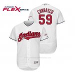 Camiseta Beisbol Hombre Cleveland Indians Carlos Carrasco 2019 All Star Game Patch Flex Base Blanco