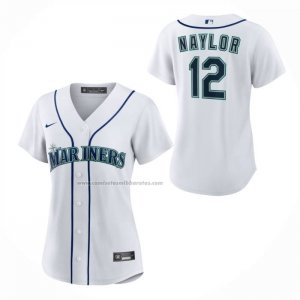 Camiseta Beisbol Mujer Seattle Mariners Josh Naylor Primera Replica Blanco