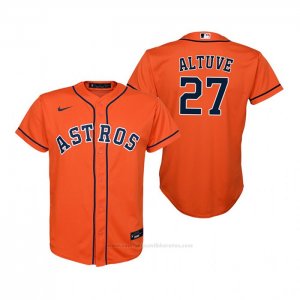 Camiseta Beisbol Nino Houston Astros Jose Altuve Replica Alterno Naranja