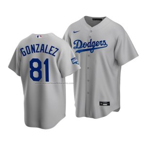 Camiseta Beisbol Hombre Los Angeles Dodgers Victor Gonzalez 2020 Replica Alterno Gris