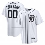 Camiseta Beisbol Hombre Detroit Tigers Primera Replica Personalizada Blanco1