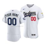 Camiseta Beisbol Hombre Los Angeles Dodgers Custom 2021 Gold Program Autentico Blanco Oro